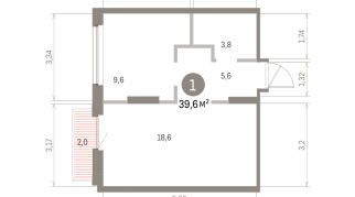 39.00 м² | 7 - 9 эт.