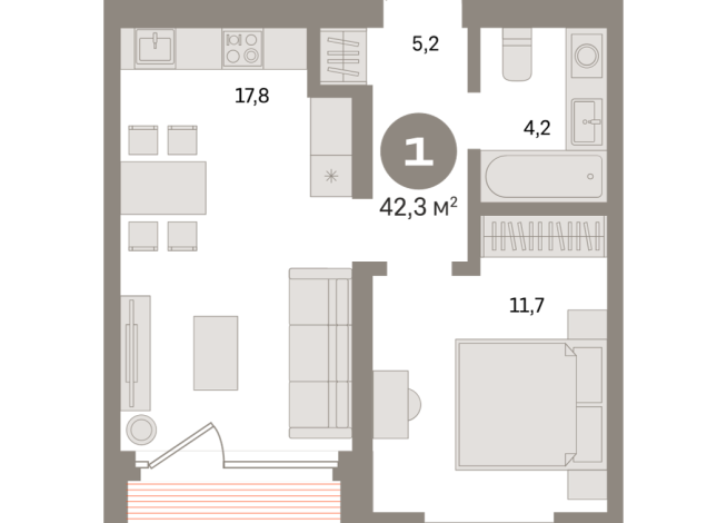 42.00 м² | 3 - 24 эт.