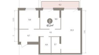 67.00 м² | 9 - 9 эт.
