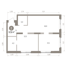 57.00 м² | 10 - 15 эт. 00