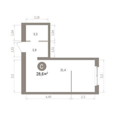 28.00 м² | 4 - 8 эт. 00