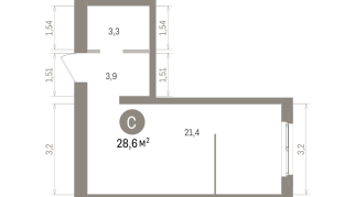 28.00 м² | 4 - 8 эт.