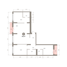 99.00 м² | 3 - 7 эт. 00