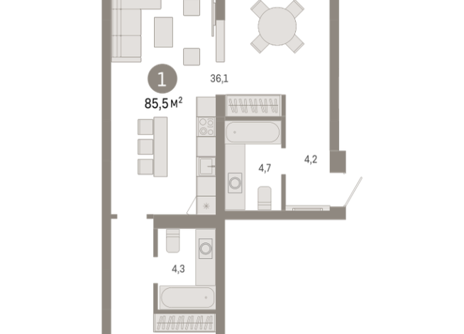 85.00 м² | 2 - 8 эт.