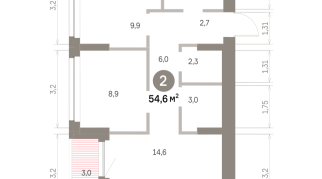 54.00 м² | 4 - 9 эт.