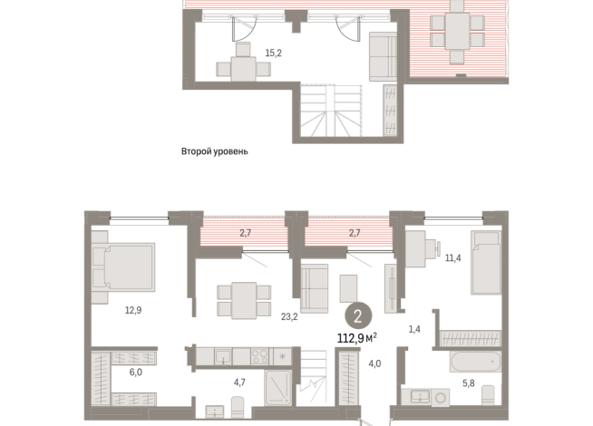 112.00 м² | 8 - 8 эт.