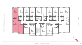 53.50 м² | 2 - 8 эт.