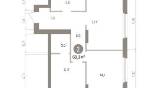 63.00 м² | 2 - 16 эт.
