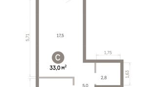 33.00 м² | 4 - 16 эт.