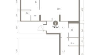 79.00 м² | 8 - 9 эт.