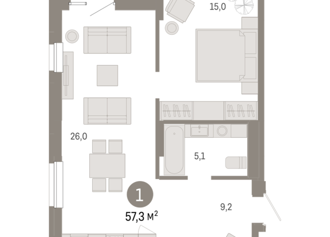 57.00 м² | 12 - 17 эт.