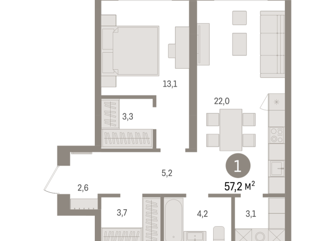 57.00 м² | 10 - 15 эт.