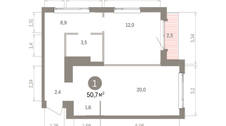 50.00 м² | 13 - 16 эт.