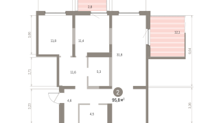 95.00 м² | 9 - 16 эт.