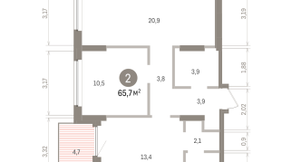 65.00 м² | 9 - 16 эт.