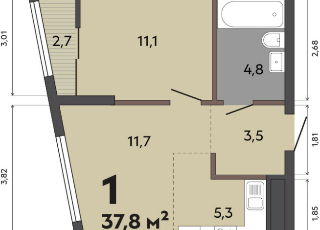 37.80 м² | 5 - 31 эт.