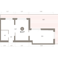 82.00 м² | 7 - 7 эт. 00