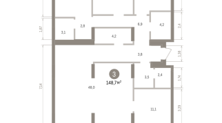 148.00 м² | 2 - 7 эт.