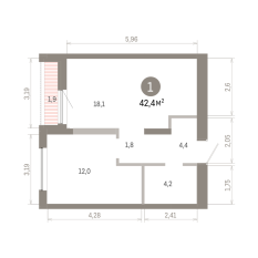 42.00 м² | 7 - 8 эт. 00