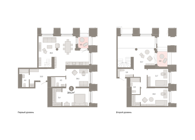 164.00 м² | 22 - 24 эт.