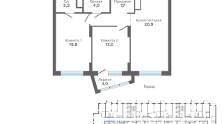 67.67 м² | 18 - 25 эт.