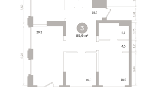 85.00 м² | 13 - 17 эт.