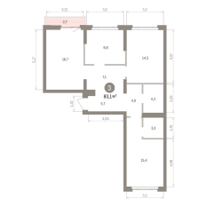 83.00 м² | 5 - 7 эт. 00