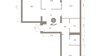 83.00 м² | 5 - 7 эт.