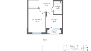 47.29 м² | 21 - 24 эт.