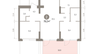 79.00 м² | 2 - 7 эт.