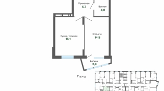 44.17 м² | 18 - 25 эт.