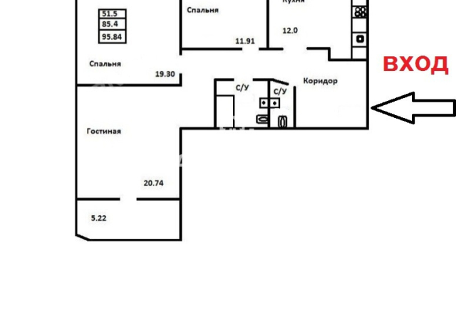 3-к квартира | 84.50 м² | 3 - 16 эт.
