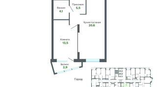 46.50 м² | 23 - 25 эт.