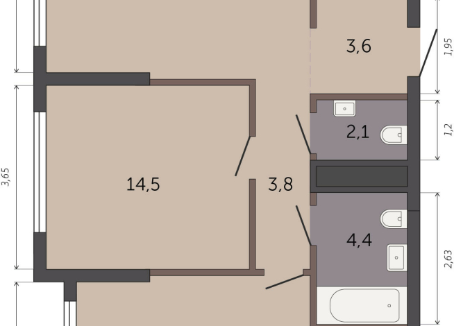 66.90 м² | 18 - 32 эт.