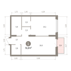 51.00 м² | 5 - 16 эт. 00