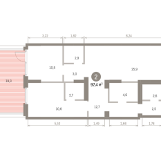97.00 м² | 1 - 9 эт. 00