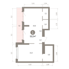 53.00 м² | 23 - 25 эт. 00