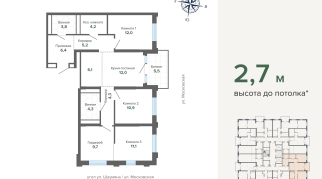 95.50 м² | 17 - 24 эт.