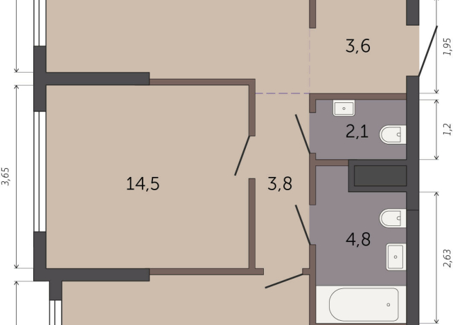 68.30 м² | 9 - 32 эт.