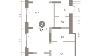 74.00 м² | 9 - 9 эт.