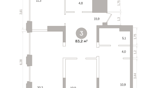 83.00 м² | 3 - 17 эт.
