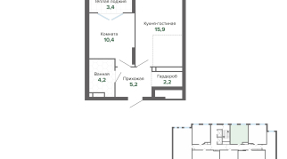 41.33 м² | 6 - 25 эт.