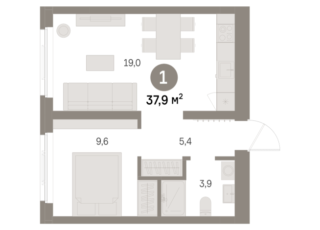 37.00 м² | 3 - 9 эт.