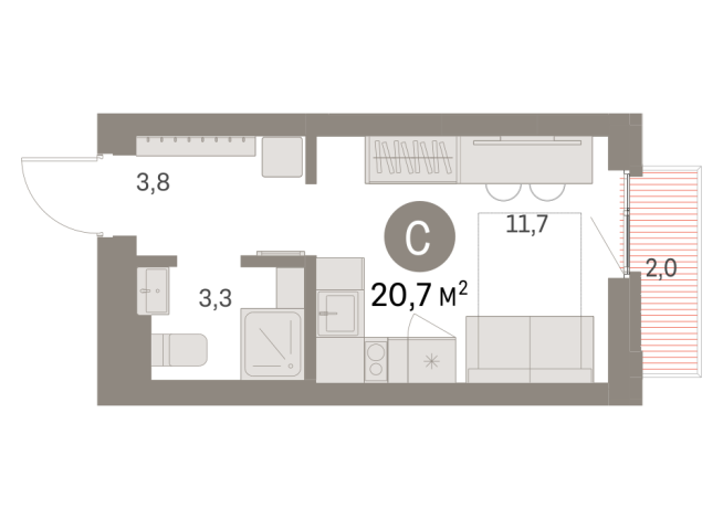 20.00 м² | 4 - 9 эт.