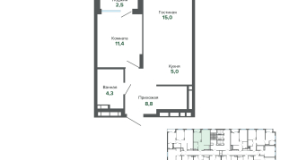 47.03 м² | 5 - 25 эт.