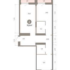 70.00 м² | 7 - 8 эт. 00