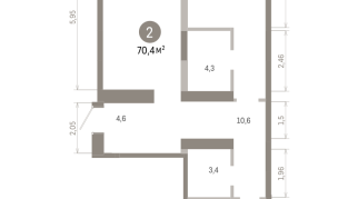 70.00 м² | 7 - 8 эт.