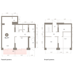 91.00 м² | 1 - 9 эт. 00