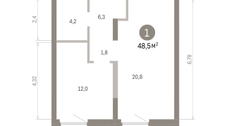 48.00 м² | 5 - 8 эт.