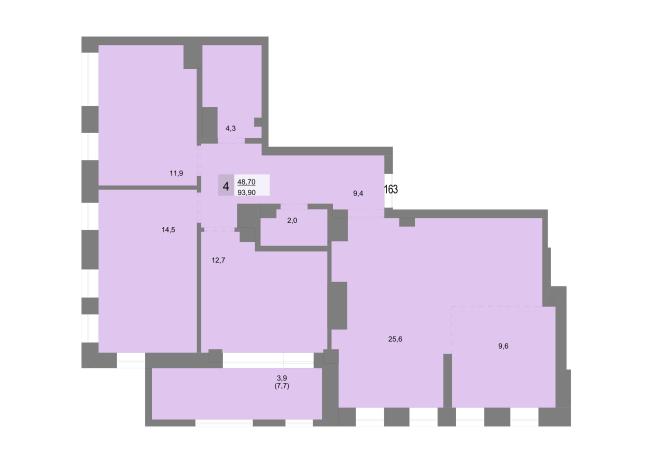 93.90 м² | 25 - 30 эт.
